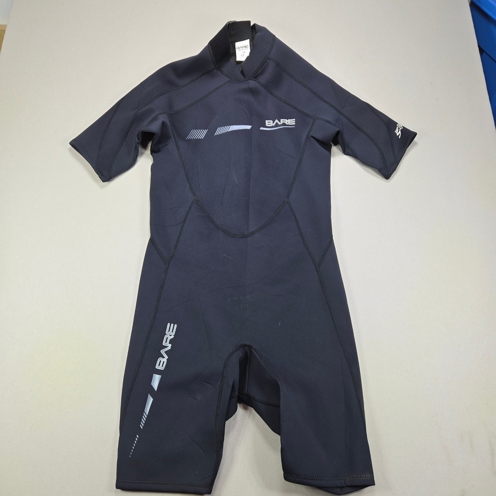 Bare Wetsuit 2mm Sport S-Flex Shorty Back Zip Black Mens Size Large
